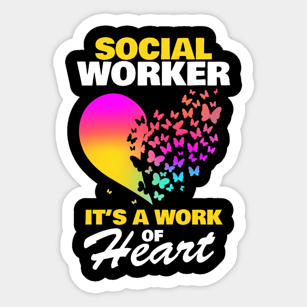 Social Worker working by Heart Social worker gift Sticker by 2blackcherries